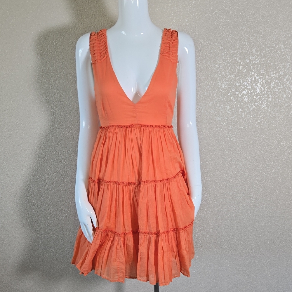 Devotion TWINS Mini Dress in Vibrant Orange - Picture 2 of 4
